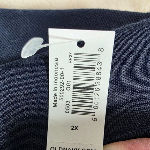 Old Navy High Rise Fleece Lined Leggings Pants In the Navy 2X Soft Pull On NWT - Picture 2 of 9
